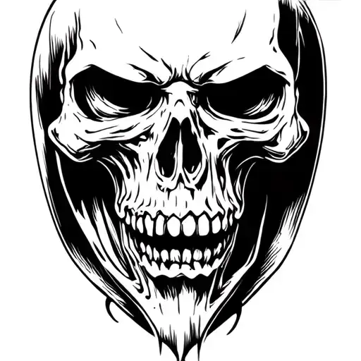 grim reaper head traditional tattoo design idea