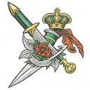 Royal marines commando dagger combined tattoo design idea