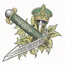 Royal marines commando dagger combined tattoo design idea