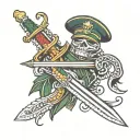 Royal marines commando dagger combined tattoo design idea