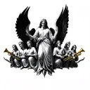 7 angels with 7 trumpets tattoo design tattoo design idea