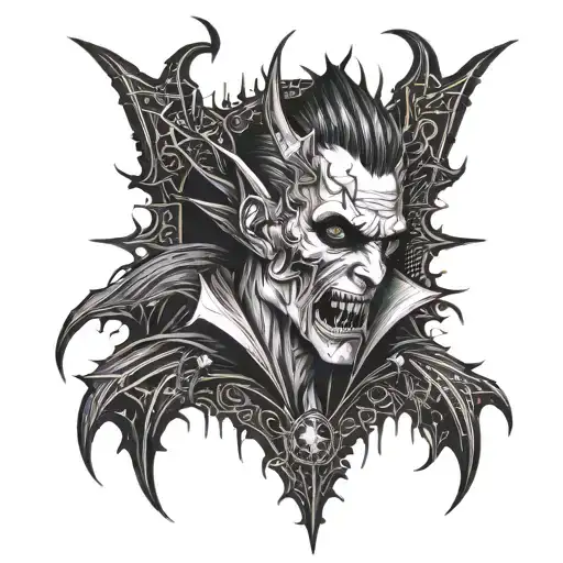 gothic vampire black with spikes tattoo design idea