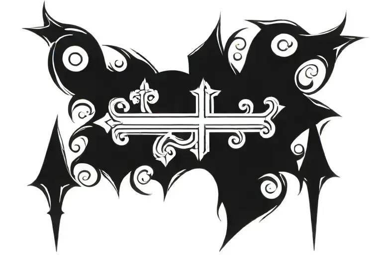 catholic cross cross tattoo design idea