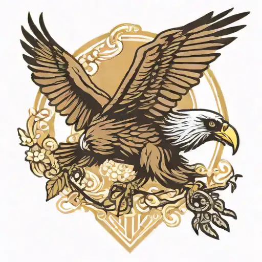 vulture spreading its wings tattoo design idea