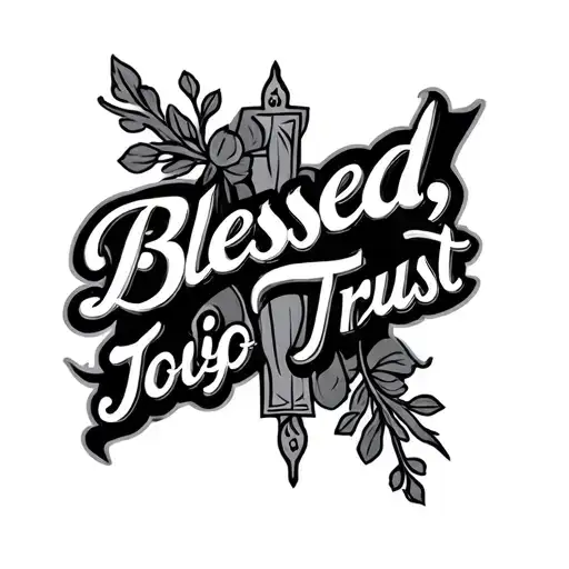 "Blessed,Jojo, Trust, Mills,6/4" cross tattoo tattoo design idea