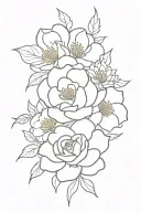 birthmonth flowe bouquet made up of march april August November and December flowers tattoo design idea