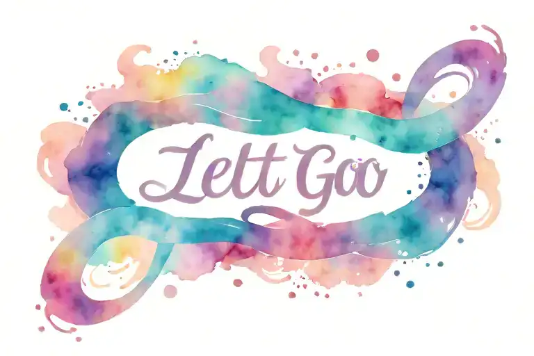 symbol of gratitude and infinity with phrase I let go tattoo design idea