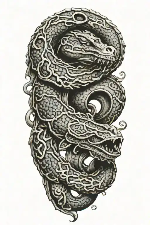 don't tread on me morphing into flintlock pistols  tattoo design idea