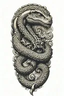 don't tread on me morphing into flintlock pistols  tattoo design idea