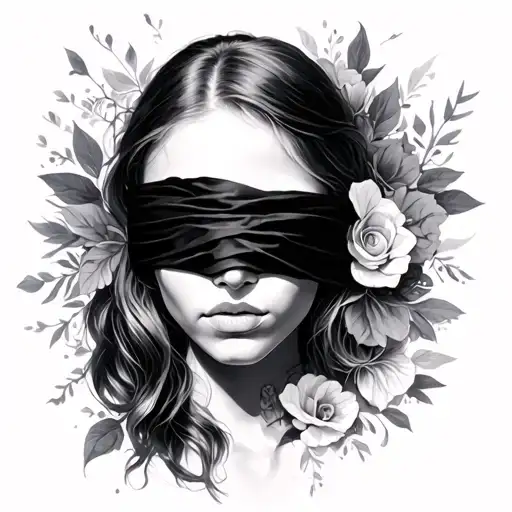 Blindfolded tattoo design idea