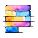 Four vertically stacked blocks with a black outline and a white fill, evenly spaced and aligned in a straight column tattoo design idea