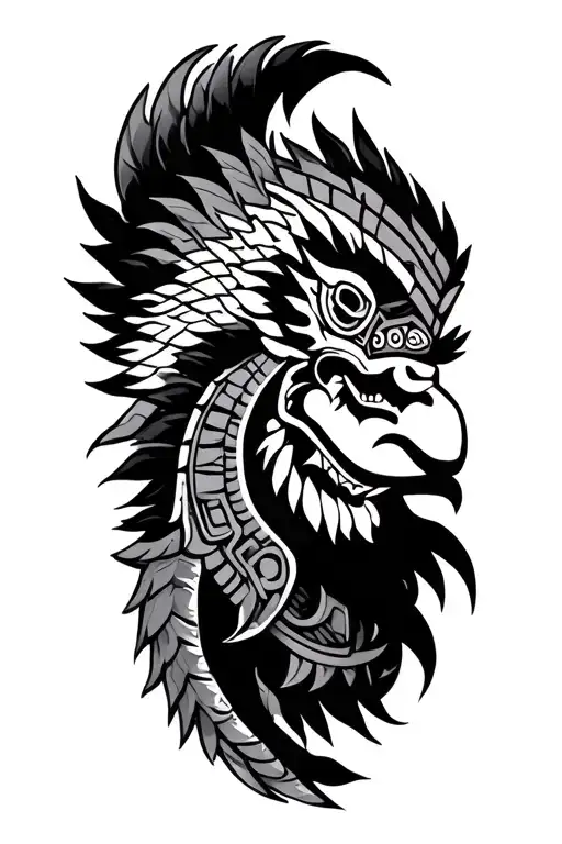aztec god quetzalcoatl tattoo design idea