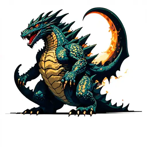 kaiju n8 dark visual tattoo design idea