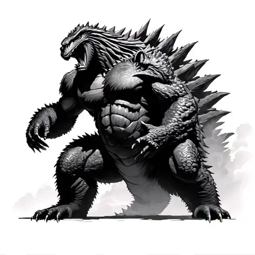 Godzilla vs King Kong tattoo design idea