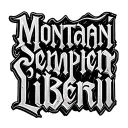 "Montani Semper Liberi" Text Only tattoo design idea