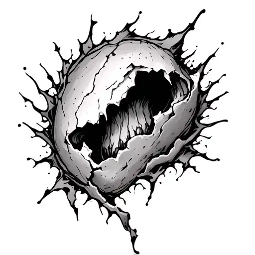 torn skin cut open tattoo design idea