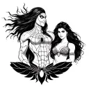 Libra, Spider-Man and Moana tattoo design idea