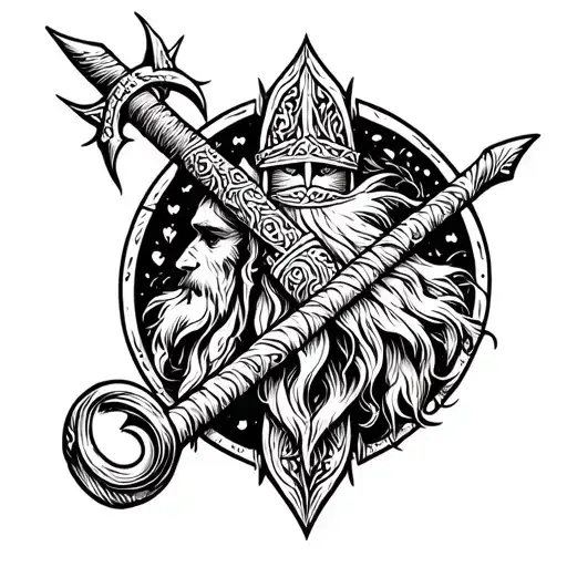 Viking biblical verse tattoo design idea