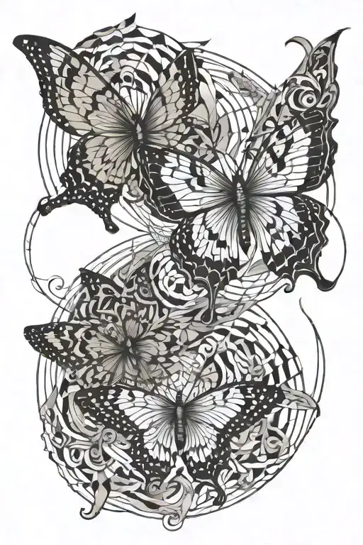 Butterflies emerging, Sagittarius zodiac sign, yi yang, eye tattoo design idea