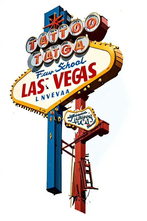 Las Vegas sign tattoo design idea