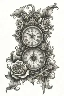 clock face at 11:55 tattoo design idea