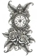 clock face at 11:55 tattoo design idea
