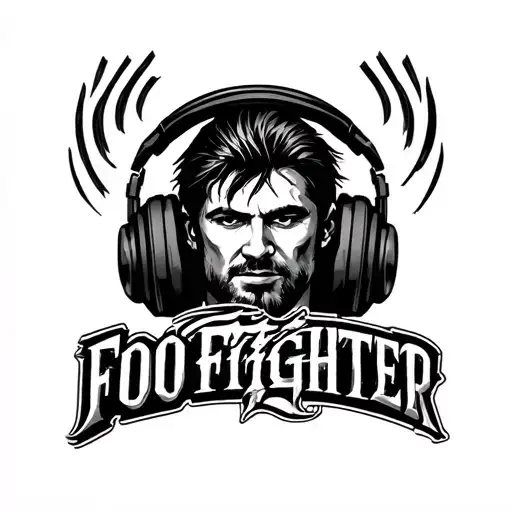 can you draw a tattoo of theses artist name (rush and foo fighter) as if they were coming out of headphones tattoo design idea