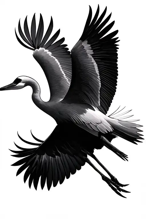 two cranes flying besides eachother tattoo design idea