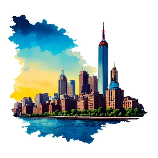 cincinnati skyline tattoo design idea