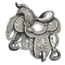 horse saddle shot by indians tattoo design idea