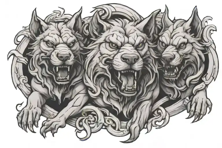 Cerberus Chest tattoo design tattoo design idea