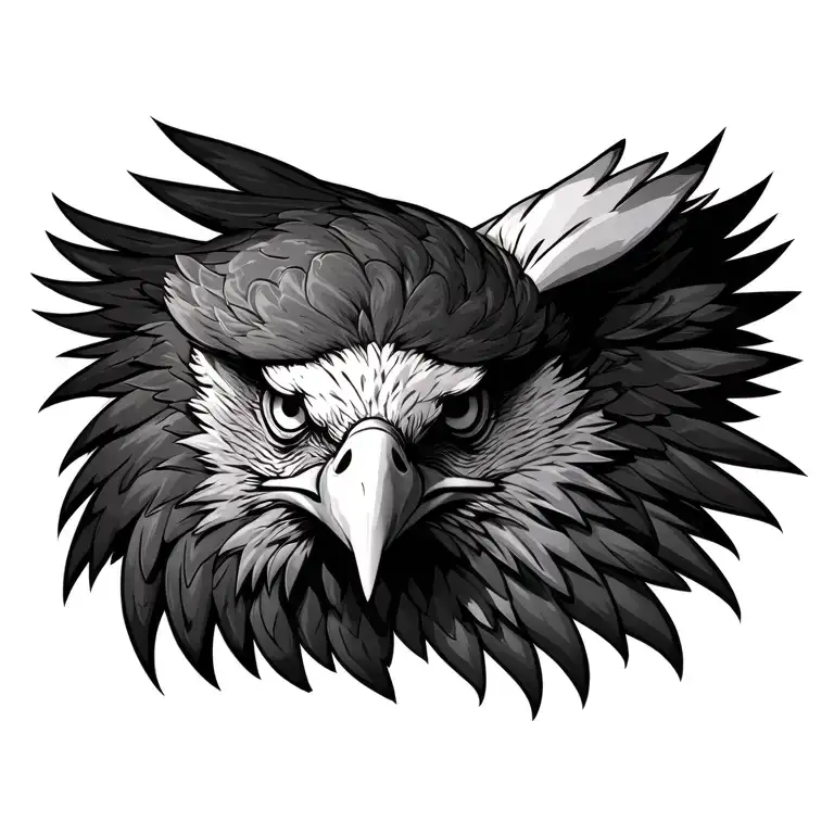 eagle and eyes tattoo design idea