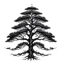 tree composed by dna-strand tattoo design idea