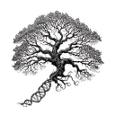 tree composed by dna-strand tattoo design idea