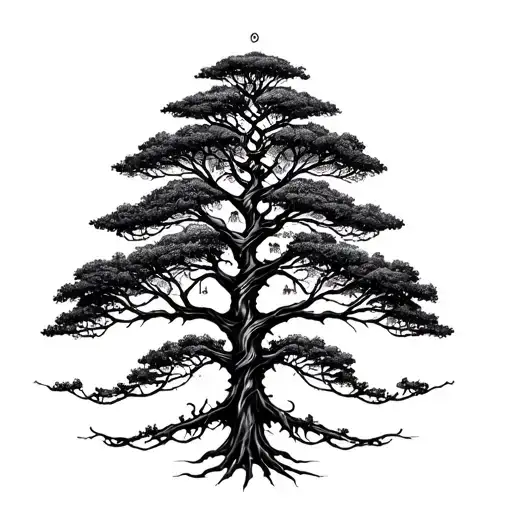 tree composed by dna-strand tattoo design idea