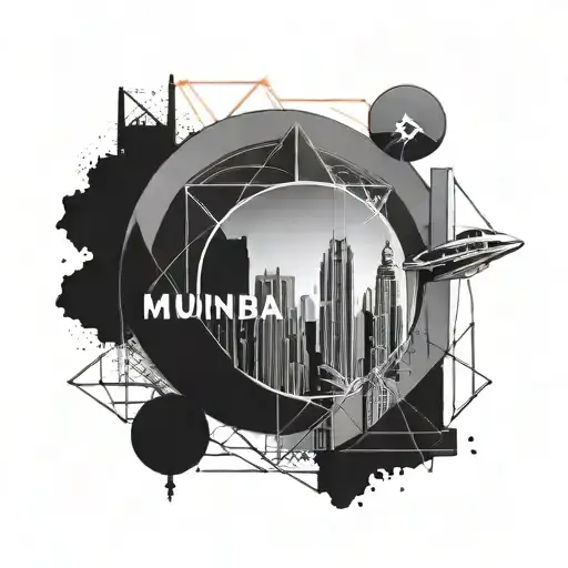 Mumbai Atlanta and Miami coordinates in geometric design tattoo design idea