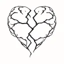 Kintsugi Brain Broken Heart tattoo design idea