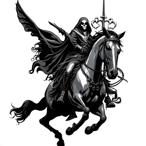Grim Reaper On Horse tattoo design idea