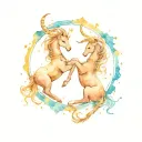 Capricorn constellation intertwined hearts tattoo design idea