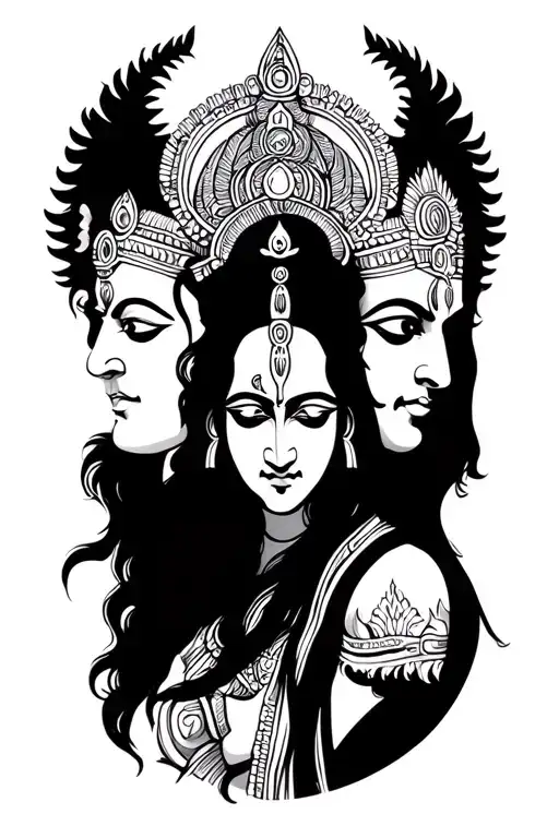 lord Shiva and vishnu tattoo tattoo design idea