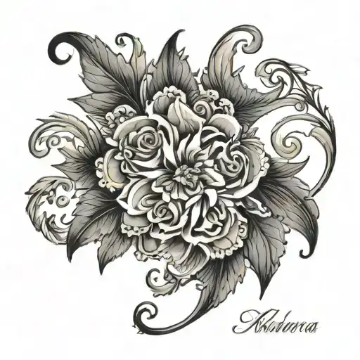 A piece of text reading "Alexandra" tattoo design idea