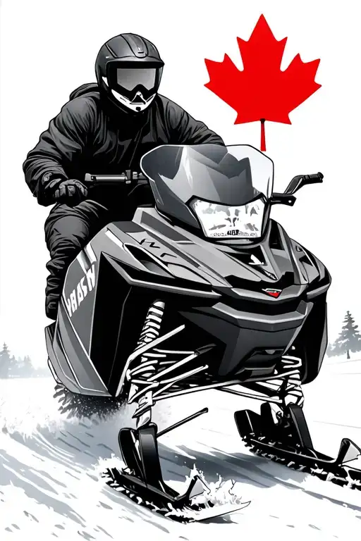CANADA SNOWMOBILE LOVE tattoo design idea
