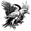 Adler, wing, power, strength, foresight, courage, freedom and wisdom tattoo design idea