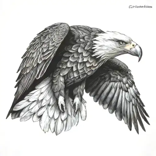eagle and Andean condor flying tattoo design idea