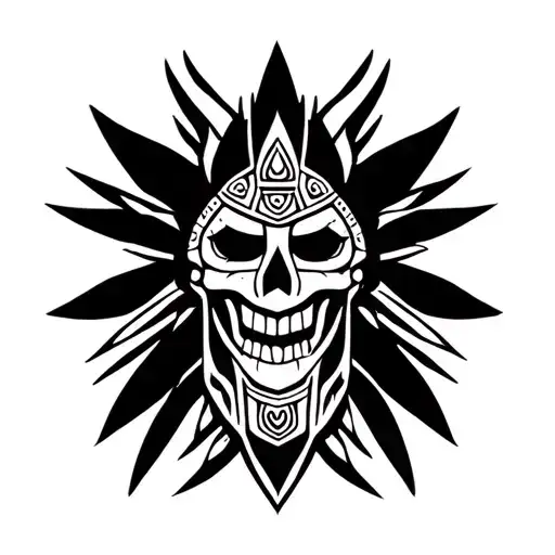 aztec god of death  tattoo design idea