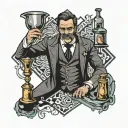 dr jekyll drinking potion mr hyde inspired tattoo design idea