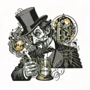 dr jekyll drinking potion mr hyde inspired tattoo design idea