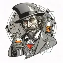 dr jekyll drinking potion mr hyde inspired tattoo design idea