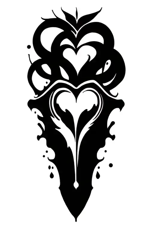 dagger with bleeding heart tattoo design idea