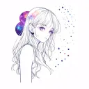 anime galaxy girl tattoo design idea
